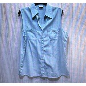 KINGFIELD Women's (Size 46) Sleeveless Button Down Collared Shirt